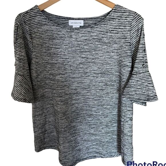 Cute Liz Claiborne Top with Bell Sleeves, Size Large - Picture 1 of 4